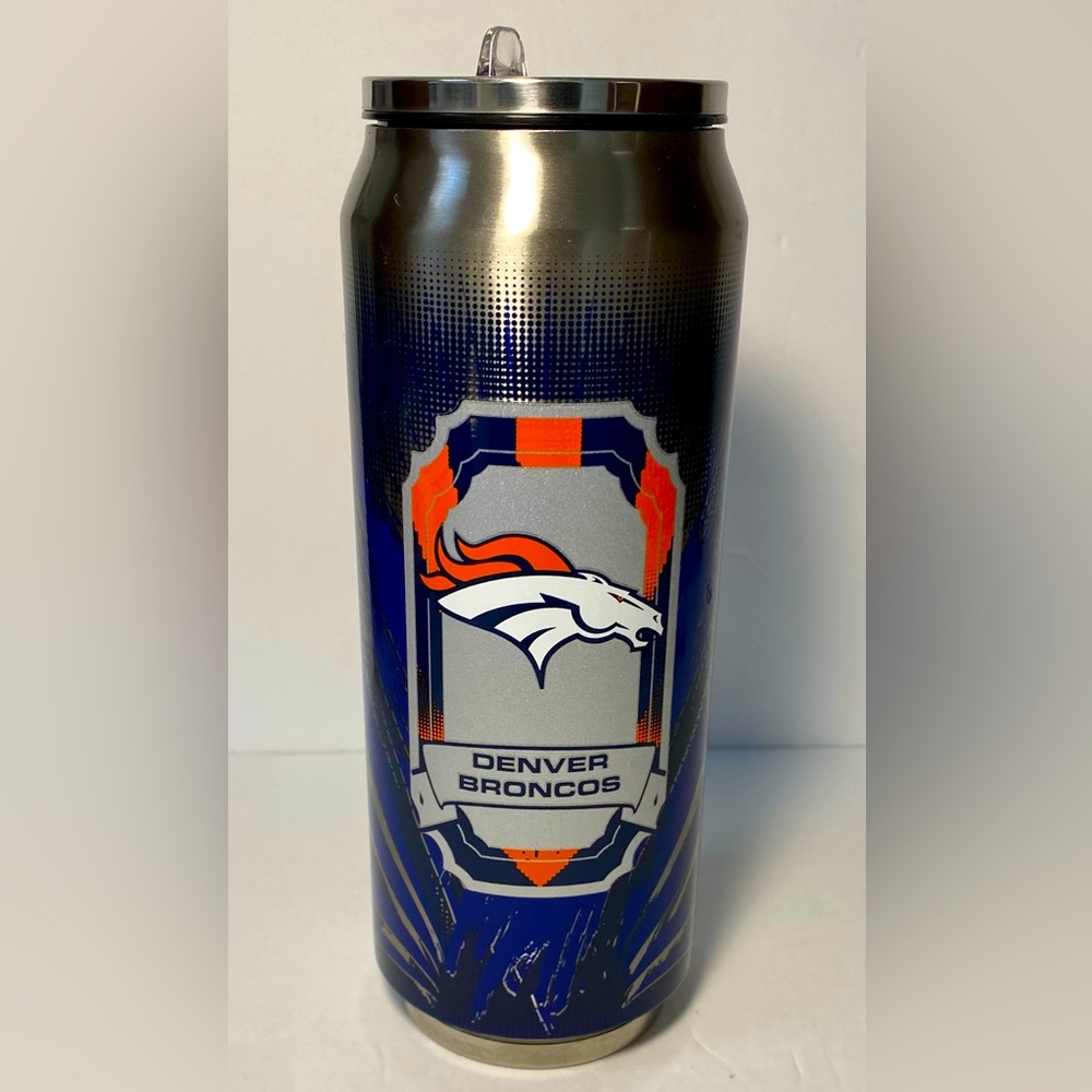 Denver Broncos Thermocan 16.9oz Flip Top Tall Travel Mug Duck House NFL Football